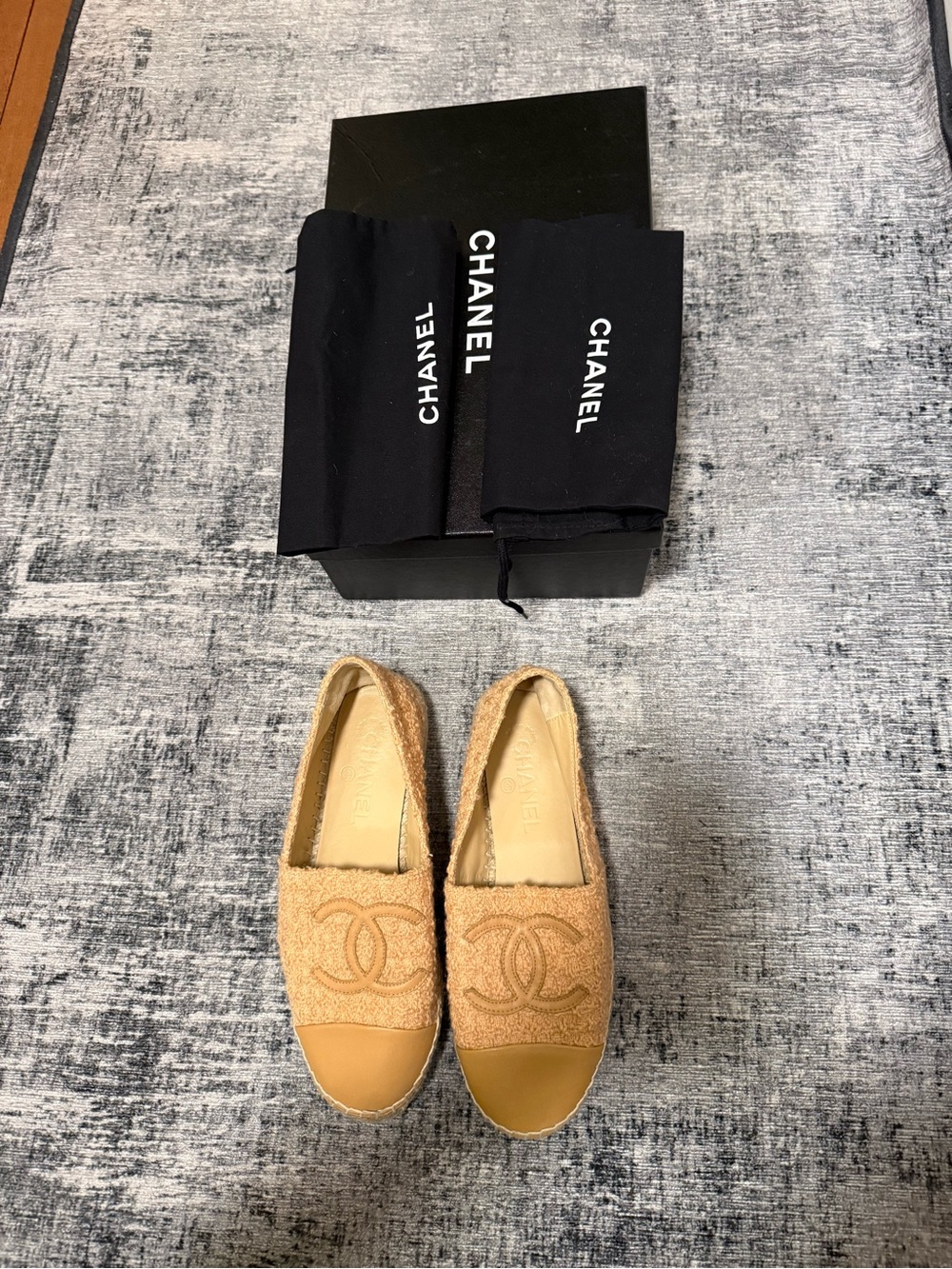 Chanel Tan Tweed Espadrilles - Women's size 38